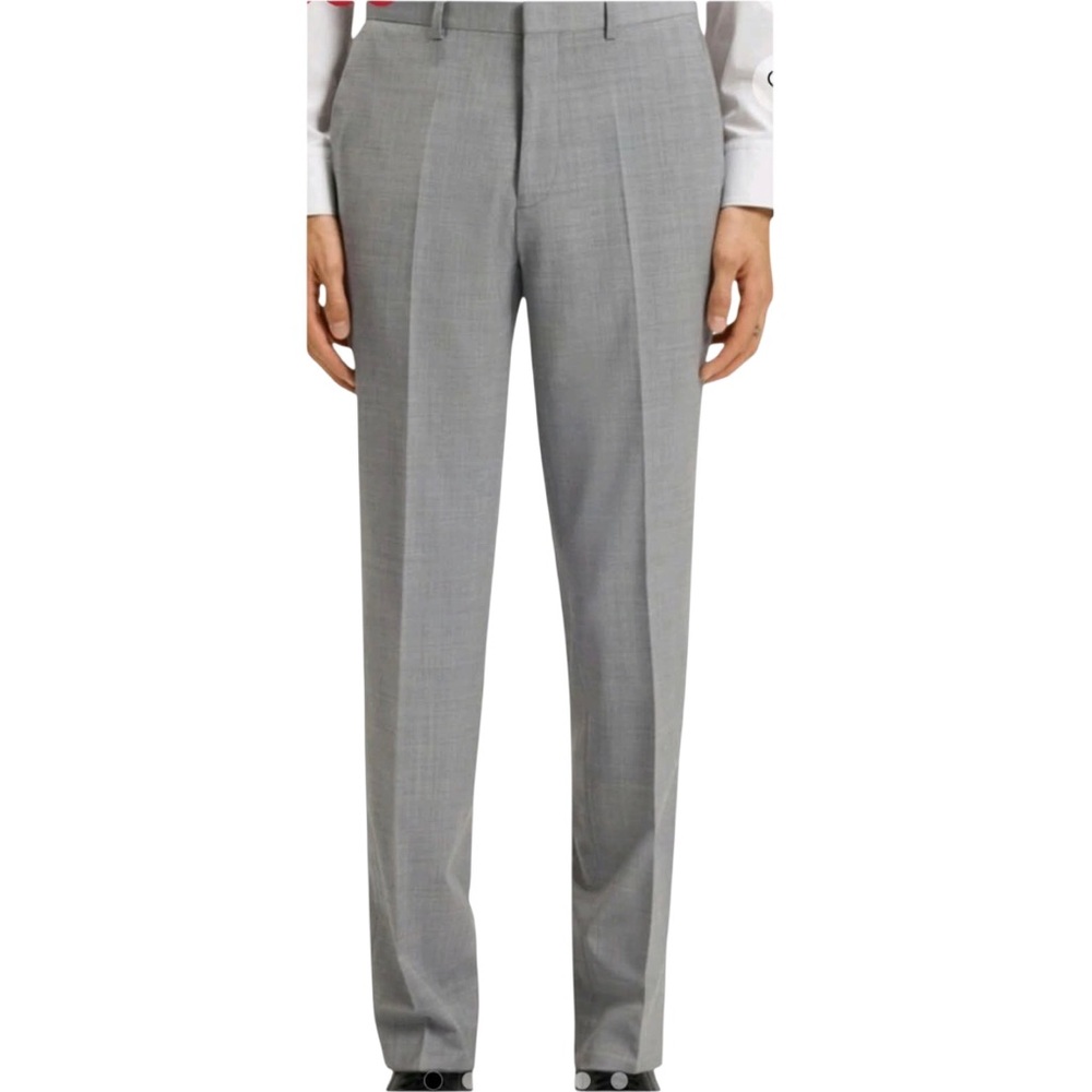 Hugo Boss Mens Pants Size 42 Regular Gray Wool H Huge 224 Unhemmed